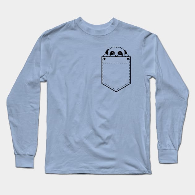 Pocket Doggie Long Sleeve T-Shirt by Printed Passion